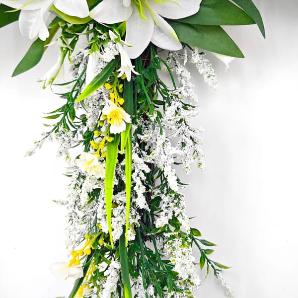 Easter Wreath Cross, Lily Wreath Door Hanging Decoration