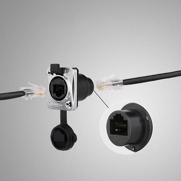 IP67 Network RJ45 Waterproof Connectors / Ethernet RJ45 Waterproof Plug + Waterproof Socket for Outdoor Use