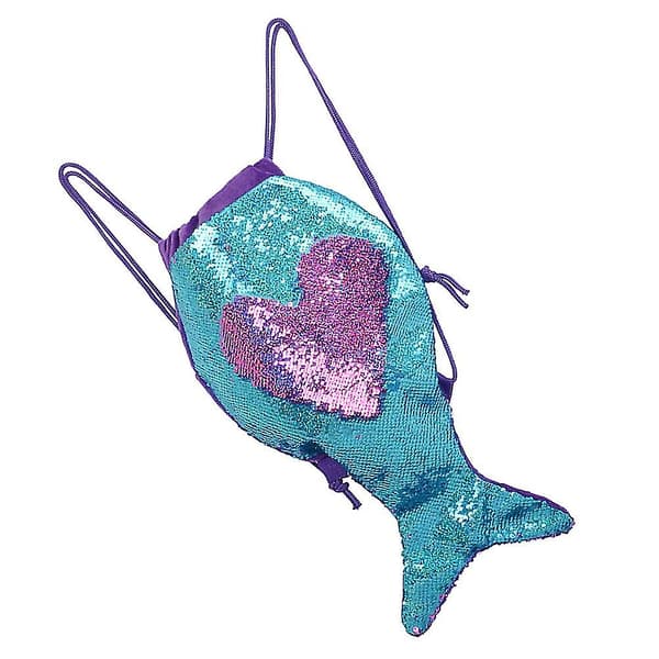 Mermaid Tail Sequin Drawstring Backpack - Monikäyttöinen