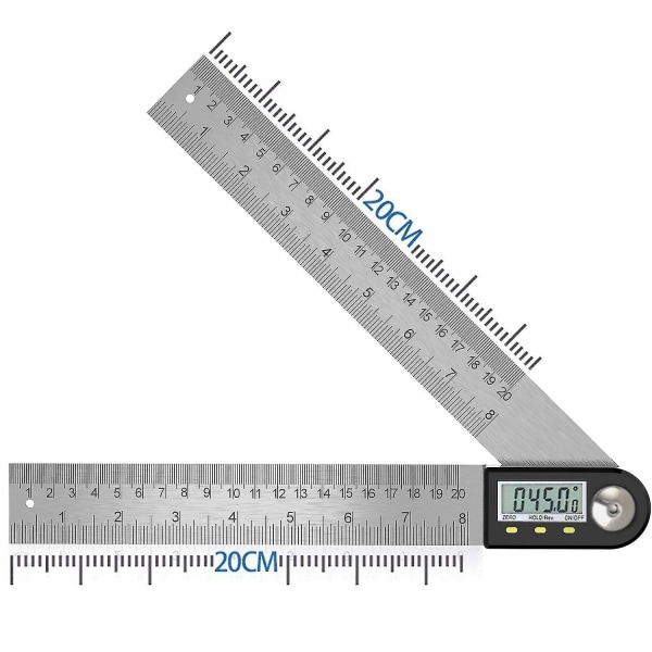 Digital Vinkelmåler med LCD-skærm, Vinkelmåler i Rustfrit Stål, Vinkelvisning til Træbearbejde