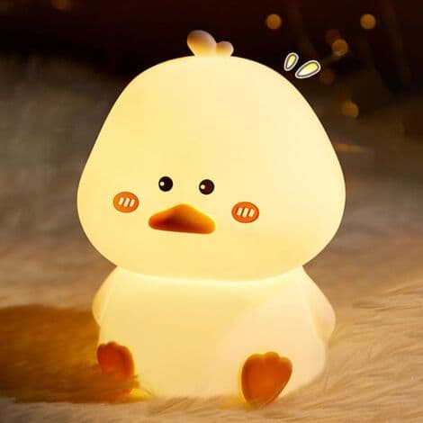 Cute Duck Shaped LED Night Light, Colorful Style, with Remote Control, USB Rechargeable, Perfect Fun Gift