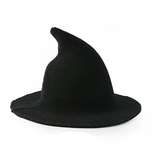 Halloween Witch Hat in Sheep Wool Black