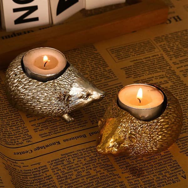 Resin Candle Holder Animal Statue Candlestick Decor Ornament