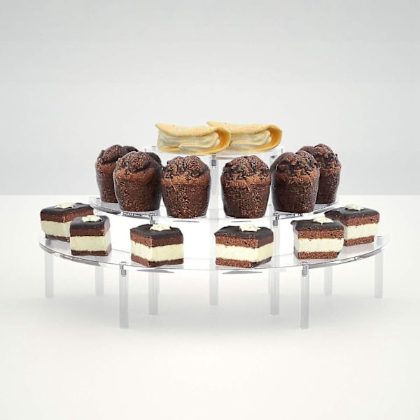 2 stk. Transparent Aftagelig Akryl Kage Display Stativ Kompatibel Med Party Rund Cupcake Holder Bryllup Fødselsdag