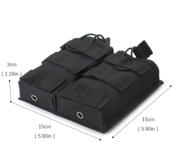 Double - Tactical Airsoft Magazine Pouch, Nylon Accessory, M4 Pouch, Paintball Vest Accessory.