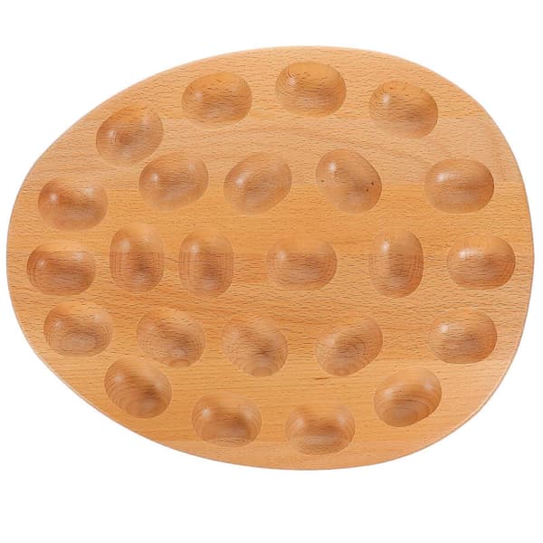 Wooden Egg Tray for Deviled Eggs, Egg Tray for Countertop, Refrigerator, Chicken Egg Container