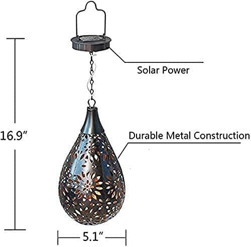 Utendørs hengende solcellelamper, LED-blomsterhage lykt