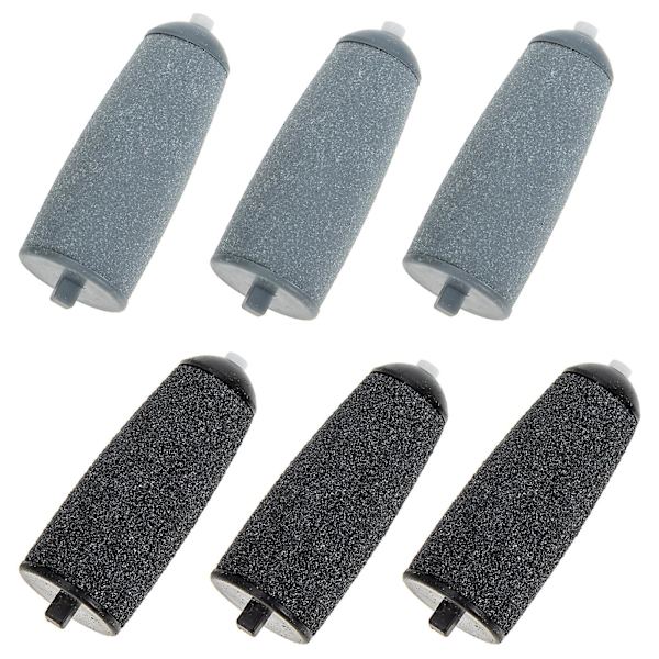 6 stk. Fod Slibehoveder Udskiftelige Hoveder Fod Død Hud Fjernelse Rullehoveder Sort 5,5x2cm Black 5.5x2cm