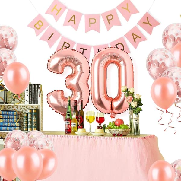 30-årsdag, 30-årsdekorasjon, 30 ballongdekorasjon,