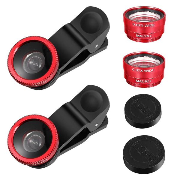 Smarttelefon Fisheye-linseadapter Universal klipplinse Stjernefilterlinse Makrolinse Fisheye Vidvinkelobjektiv