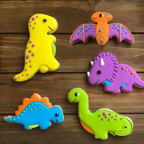 Dinosaurie Kageforme Sæt, Dinosaurie Sandwichform, 5 stk. Dino Formede Kageforme, T-Rex, Pterosauria