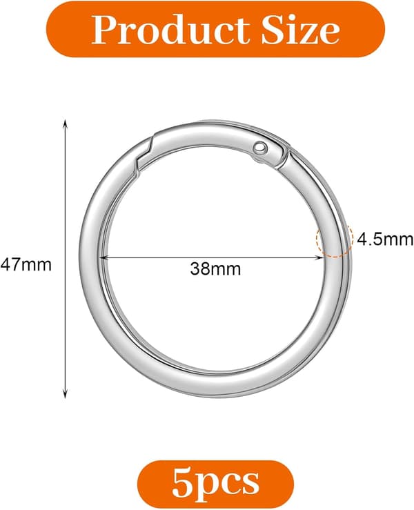 5 st 2 tum metall stor silver för