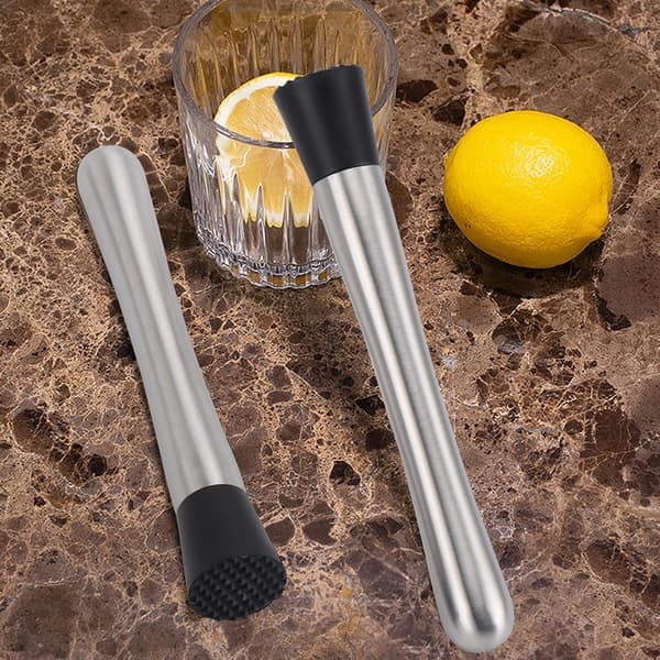 4-pakning cocktailmuddler 304 rustfritt stål fruktknuser 9,8\" lang isknuser for barfest og hjem