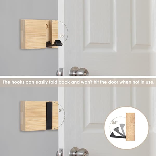 wxsp Wall Mounted Coat Rack with 3 Retractable Hooks, Space-Saving Aluminum Hook Rack for Entryway, Bathroom, Bedroom, and Office,