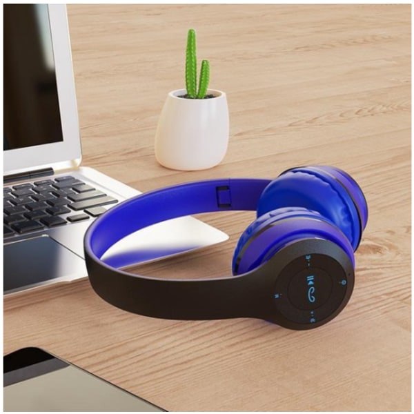 Trådlösa On-Ear hörlurar röd blå blue