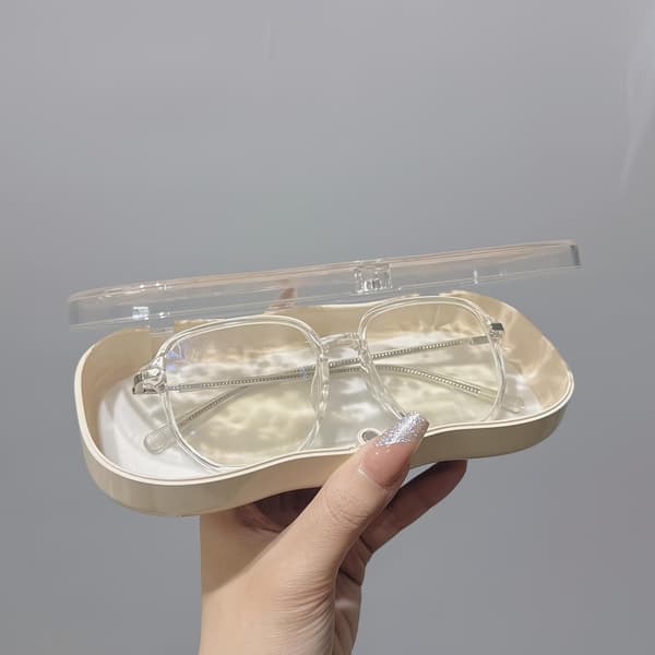 Hard Shell Glasses Case, Transparent wxspss Case, Cute Case for Sunglasses and Reading Glasses