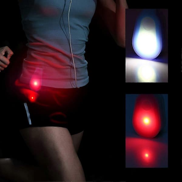 Løpelys for løpere, vanntett bærbar LED Mini Natt Knapp Silikon Klips Lampe Strobelys (Blå)