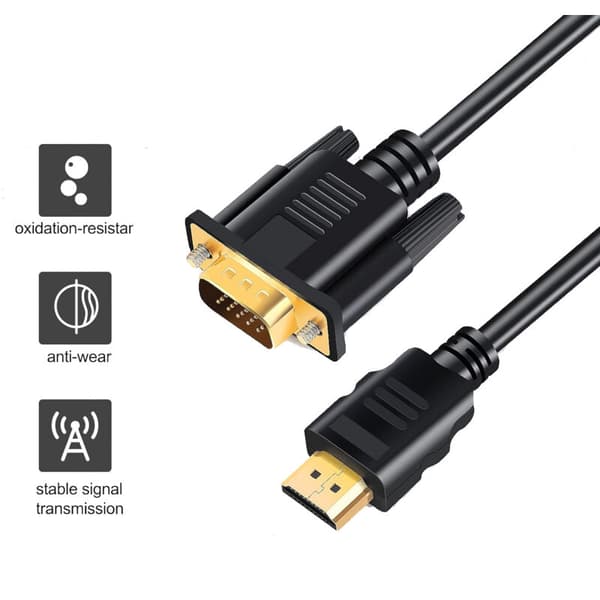 HDMI til VGA-konverterkabel 1080P HDMI til VGA-kabeladapter 1,8 m