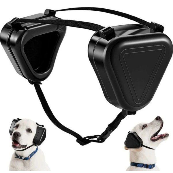 Sorte støjbeskyttende høreværn til hunde, høreværn til hunde