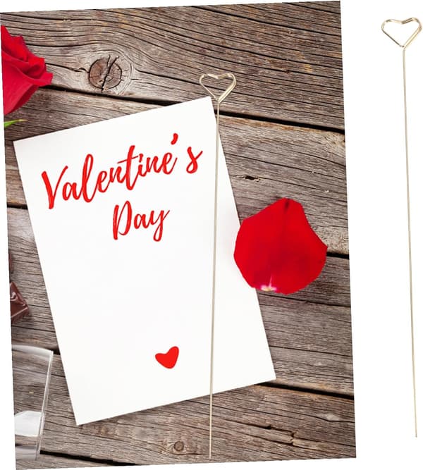 10 stk mini hjerteformede memoholdere Valentinsdag papirclips blomsterdekoration noteklemmer