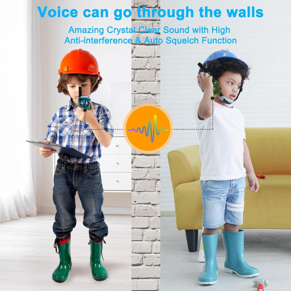 Uppladdningsbara walkie talkies för barn, 3 Miles barn walkie talkies med batterier, walkie talkies med bakgrundsbelyst LCD ficklampa,
