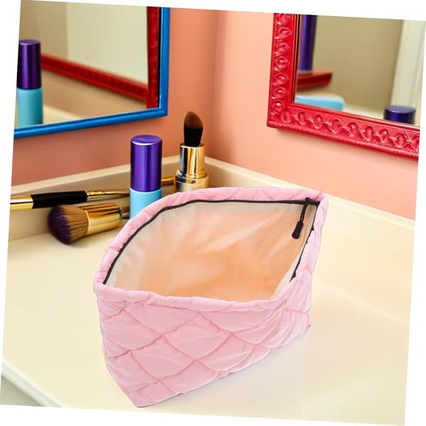 Quiltet Broderet Makeuptaske til Kvinder Polyester Kosmetisk Organisering