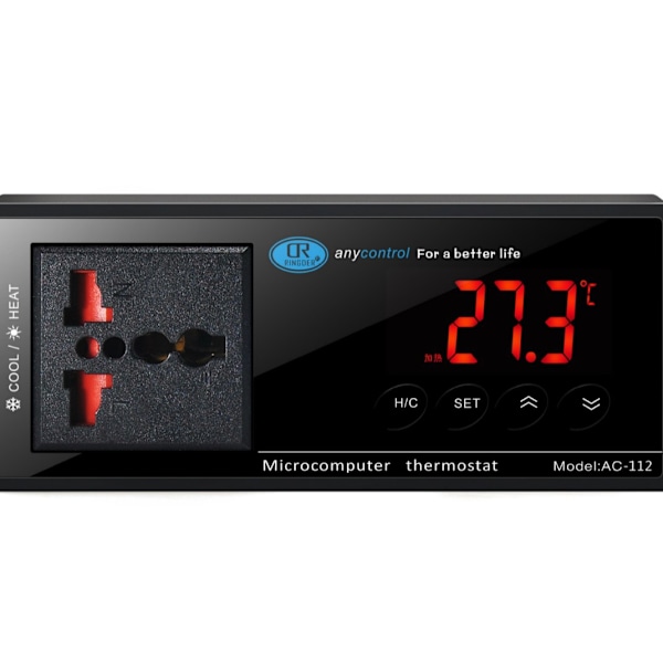 Digital LED Värme- och Kyltermostat, Reptiltermostat för Orm, Ödla, Sköldpadda, Vivarium, 220V/16A