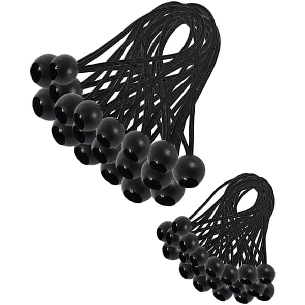 Elastisk spænde, 30 stk. elastiske spænder, elastisk bold, presenningsspænder, teltgummi (200 og 150 mm)