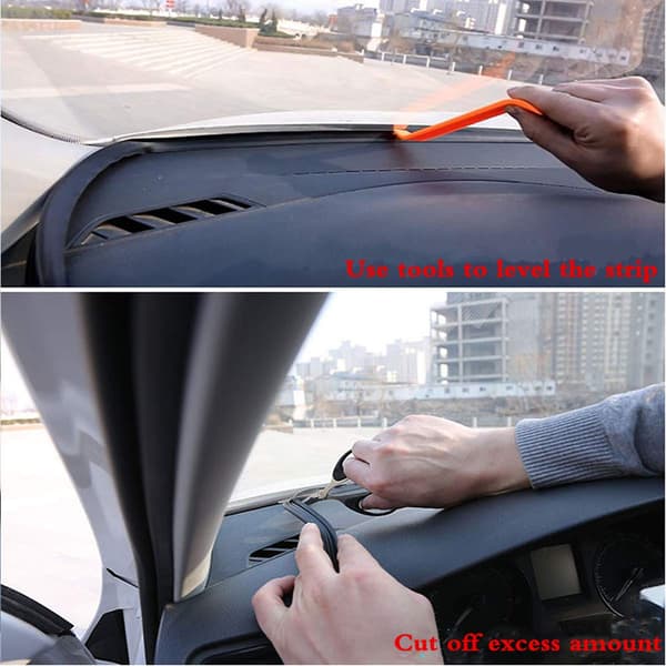 1,6M Black Car Door Rubber Windshield Strip for Car Dashboard Windshield Edges Dustproof Anti-Noise Sealing Strips Trim