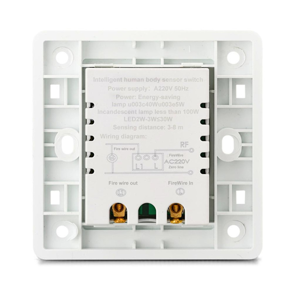 220V Automatic Infrared PIR Body Motion Sensor Switch Wall Mounted LED Night Light