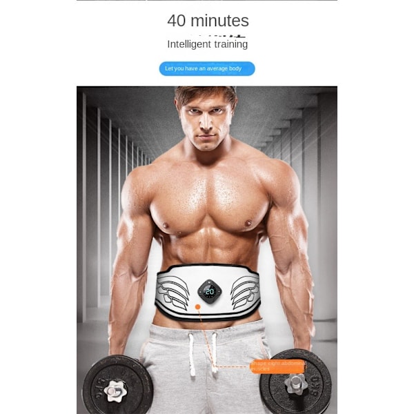 ABS-stimulator, USB-laddningsbar bärbar träningsutrustning utan gelkuddar för män och kvinnor, arm, ben, hemmakontor