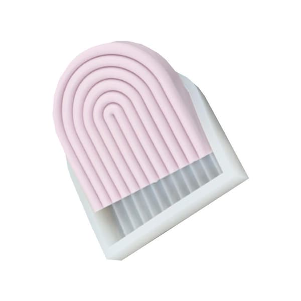 Halv Oval Regnbåge Underlägg Bricka Form DIY Resin Formar Liten Silikonform
