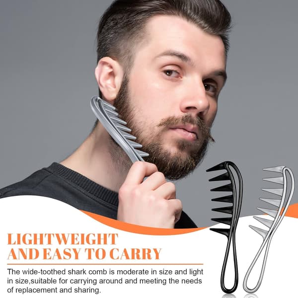 ®RisingFF Wide Tooth Salon Combs - 2-Pack Afro Hairdressing Combs (Black, Grey)