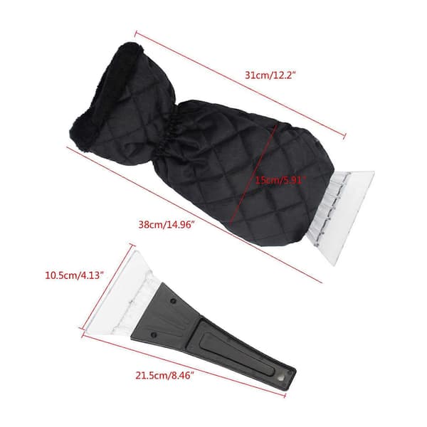 Ice Scraper Mitten Windshield Snow Scraper Gloves Waterproof Snow Removal Tool with Shovel for Home Car Window Windshield Blue