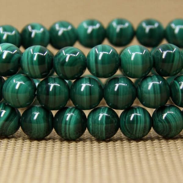 Håndlaget Edelsten Halvedelsten 6mm Runde Perler Stretch Armbånd 7 \" Unisex AA Kvalitet Malakitt