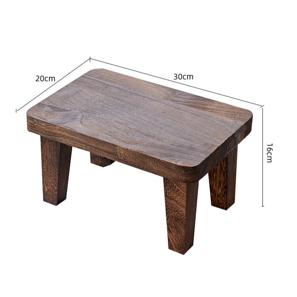 Solid Wood Stool - Multifunctional Stool for Coffee Table, Shoes, Changing Table - Portable Low Bench (K-shape)
