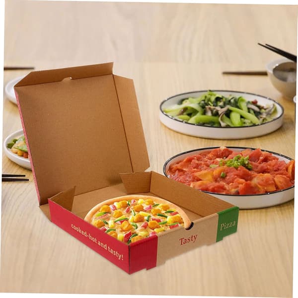10 stk. papir pizzakasser til mad- og cafébrug, multifunktionelle opbevaringskasser til mad, egnede