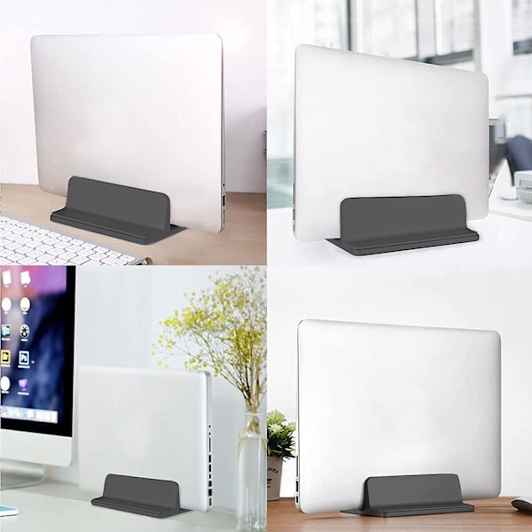 Vertikalt Laptopställ - Justerbart Skrivbordsställ (svart)