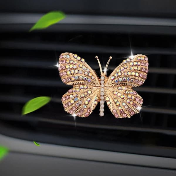 Luftutloppsklämma Fjärilsbil Luftutlopp Fräschare Parfym Bil Aromaterapi Diffusor Aroma Diffusordekoration Rosa - Rosa
