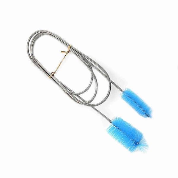 Flexible Cleaning Brush Double Tube Brush Pipe Aquarium Spring Cleaning Tool (Blue)