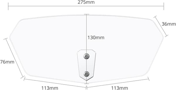 Motorcycle Windshield Adjustable Clip-On Windscreen Spoiler Extension Wind Deflector for Motorcycle - Clear