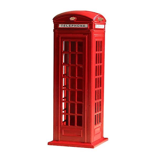 15cm Dekorativ London Telefonboks Spargris Mailboks Ornament Metall Håndverk Dekorasjon Red