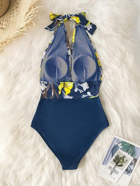 Dame One-Piece Halter Mavekontrol Strand Badedragt