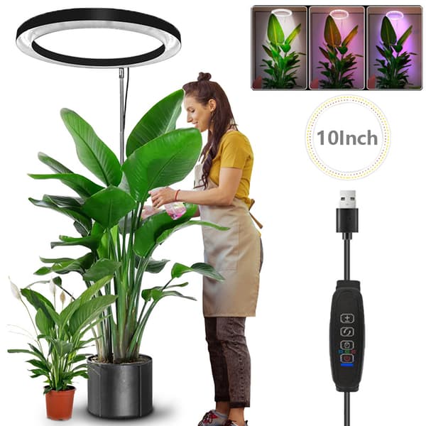 Full Spectrum 10-inch USB Plant Light with Adjustable Arm, Black