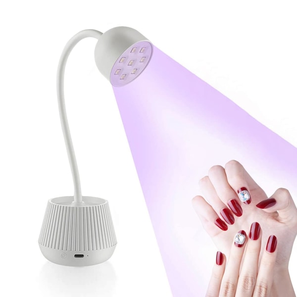 LED UV-kynsilamppu geelikynsille, 24W 360° kääntyvä Hanhenkaula UV-valolla kynsilakka Kovettuva lamppu kynsien kuivaaja tee-se-itse-koti- ja salonkimanikyyriin