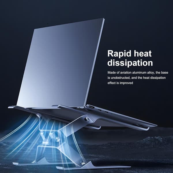 Adjustable Laptop Stand for Desk - Portable Ergonomic Riser for MacBook, Dell XPS, HP & Lenovo, Improves Posture (Grey) [Ho]