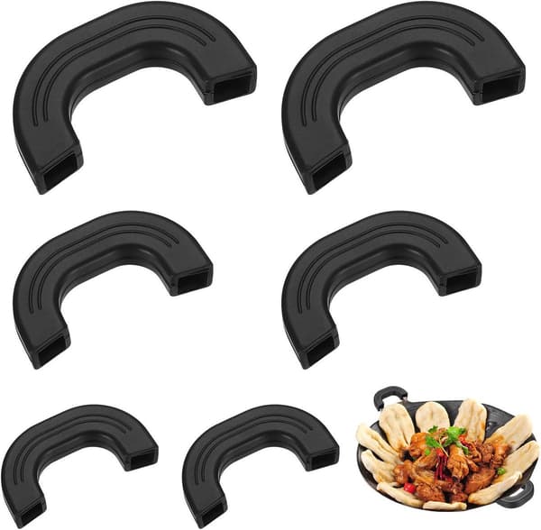 Silicone Handle Holder - Heat Resistant Pot Handle Covers - for Cast Iron Pans, Baking Sheets - Black - 3 Sizes