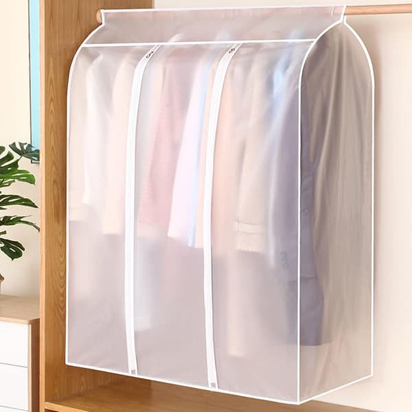Transparent Frosted Garment Rack Covers with Zipper and Hook and Loop Fastener