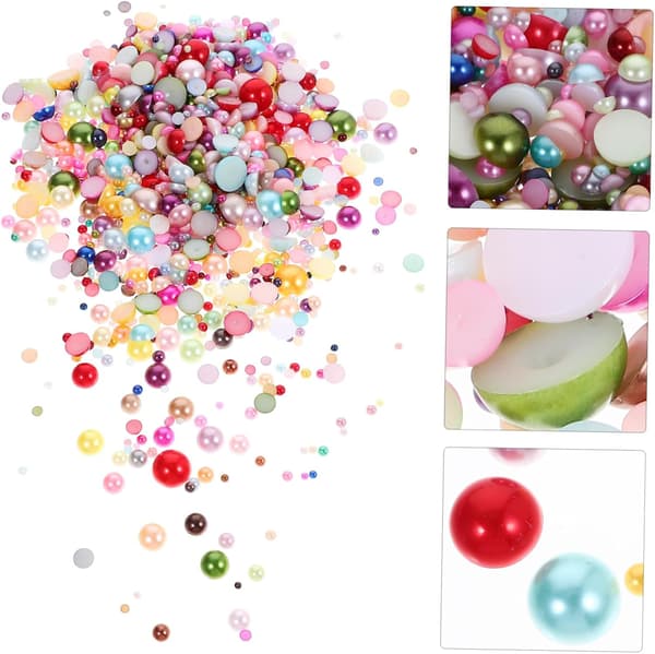 1 pose DIY perlepladeperler Halvperledekorationer til håndværk Smykkefremstilling DIY mode tilbehør