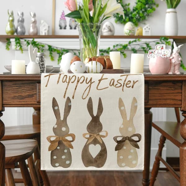 Borddekorasjon 183*32cm, påskeharedekorasjon, hjemmeinnredning, tilbehør til påskebordet, 1 stk (1, 33x183cm)
